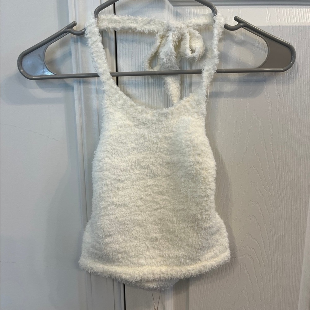 Skims fuzzy halter top L/XL